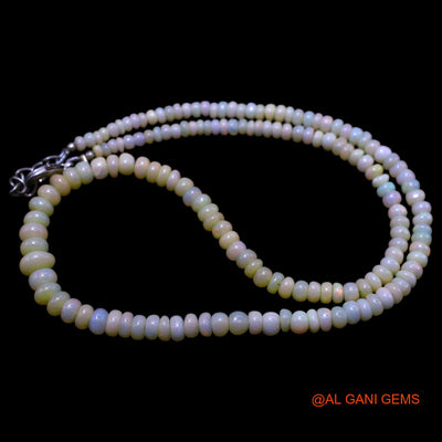 Smooth Multi Color Fire Opal Beaded Rondelle Dainty Mother Boho Necklace EOB-3