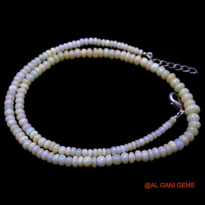 Smooth Multi Color Fire Opal Beaded Rondelle Dainty Mother Boho Necklace EOB-3