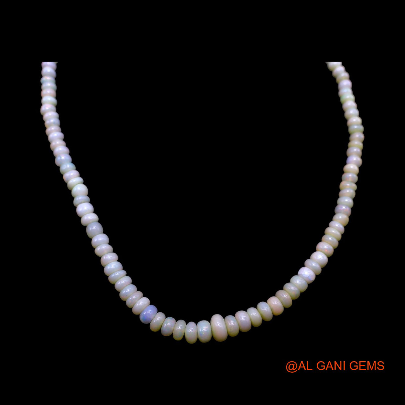 Smooth Multi Color Fire Opal Beaded Rondelle Dainty Mother Boho Necklace EOB-3
