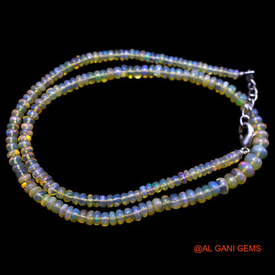 Rondelle Smooth Fire Opal Bead Boho Celestial Dainty Birthday Necklace EOB-40
