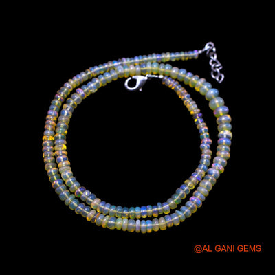Rondelle Smooth Fire Opal Bead Boho Celestial Dainty Birthday Necklace EOB-40