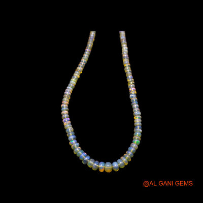 Rondelle Smooth Fire Opal Bead Boho Celestial Dainty Birthday Necklace EOB-40