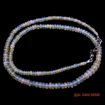 Smooth 2X5 MM Multi Color Fire Opal Beads Rondelle Boho Mother Necklace EOB-41