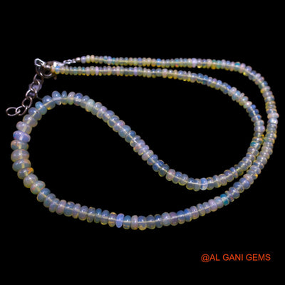 Smooth 2X5 MM Multi Color Fire Opal Beads Rondelle Boho Mother Necklace EOB-41
