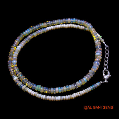 Smooth Multi Color 2X5 MM Fire Opal Bead Rondelle Boho Mother Necklace EOB-42