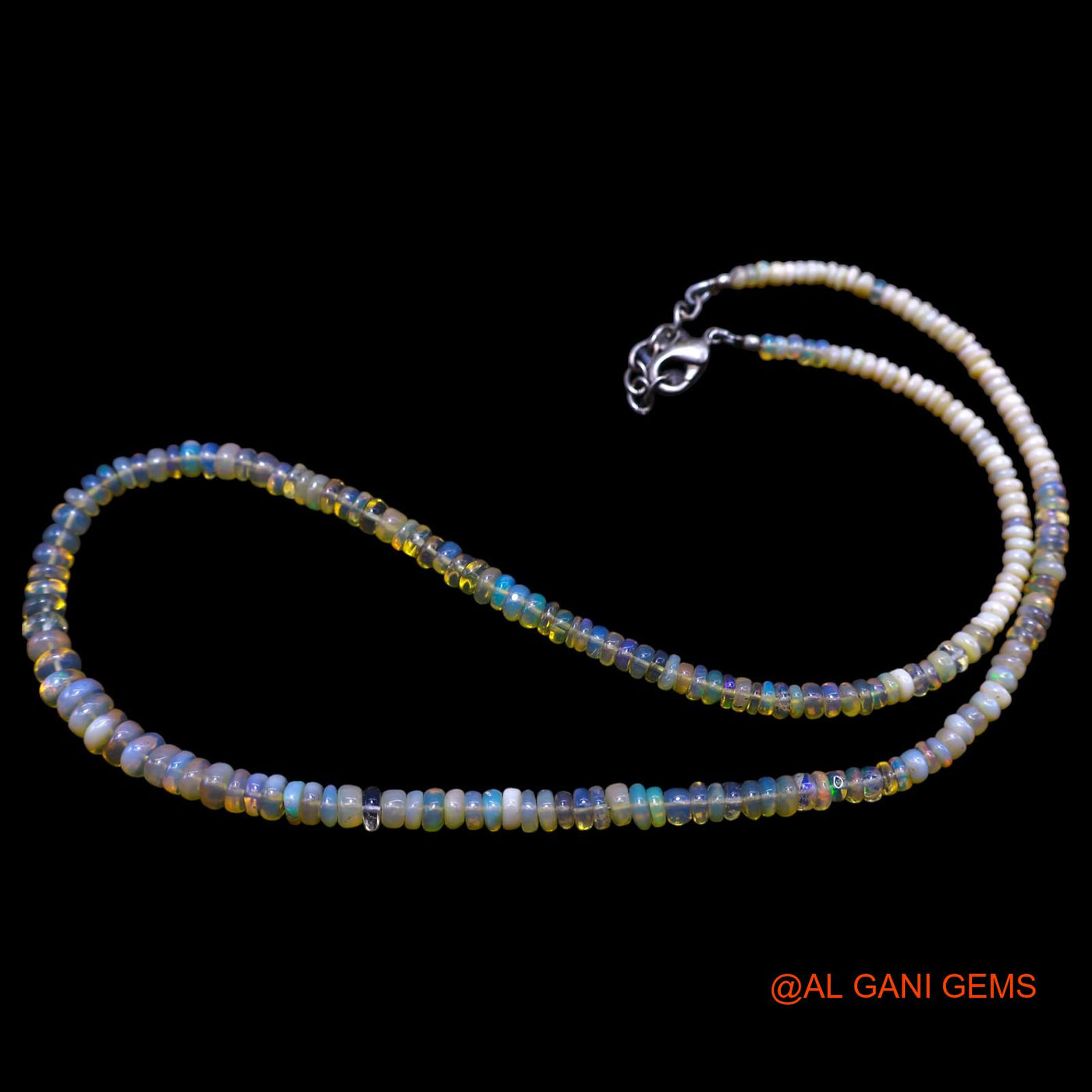 Smooth Multi Color 2X5 MM Fire Opal Bead Rondelle Boho Mother Necklace EOB-42