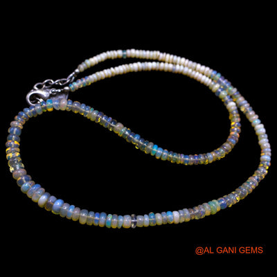 Smooth Multi Color 2X5 MM Fire Opal Bead Rondelle Boho Mother Necklace EOB-42