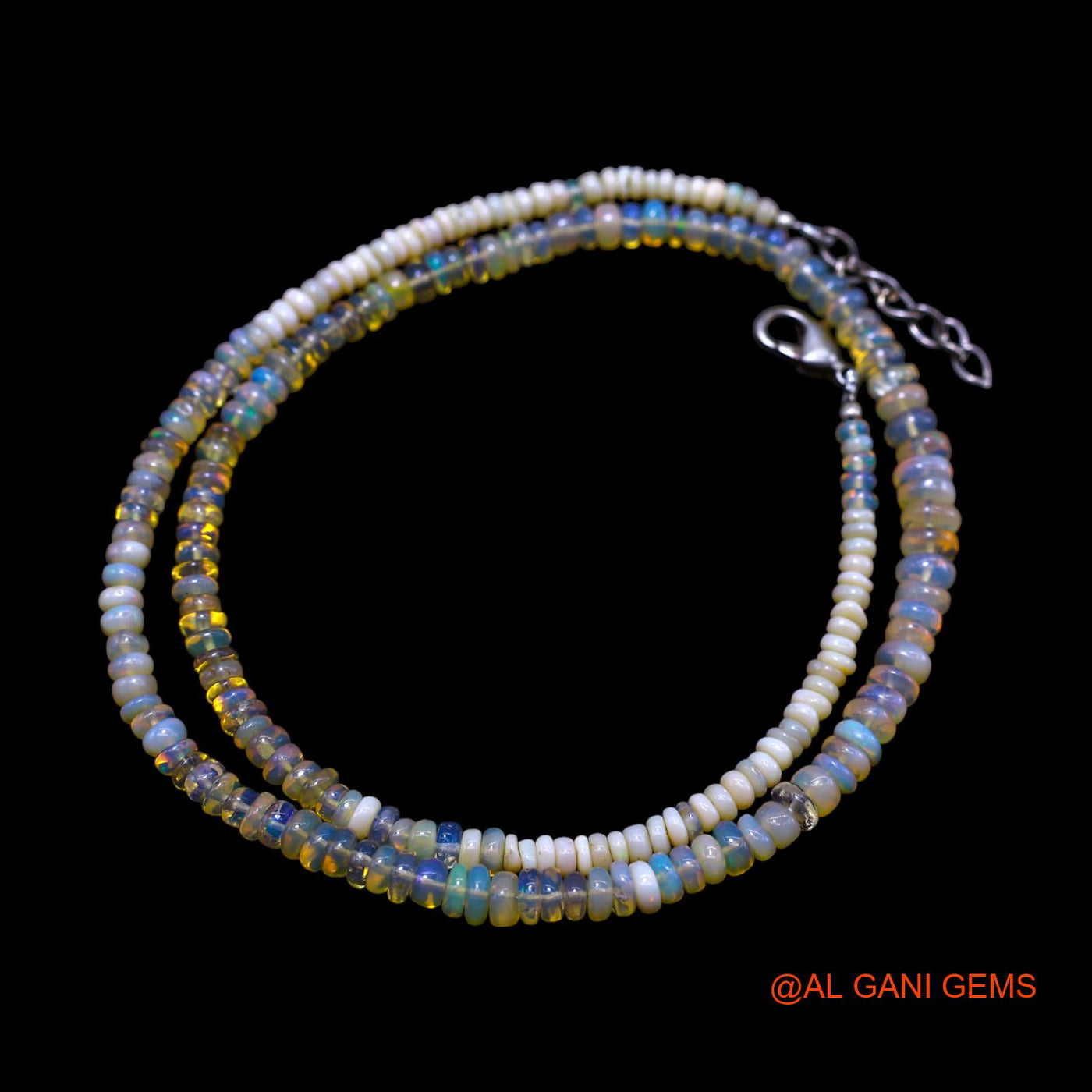 Smooth Multi Color 2X5 MM Fire Opal Bead Rondelle Boho Mother Necklace EOB-42