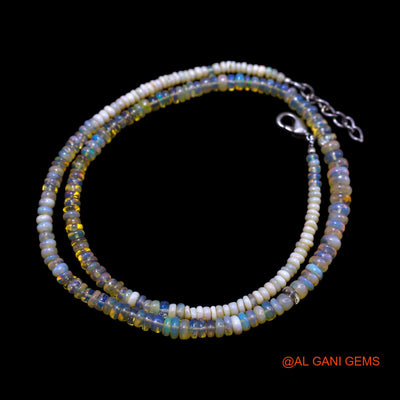 Smooth Multi Color 2X5 MM Fire Opal Bead Rondelle Boho Mother Necklace EOB-42
