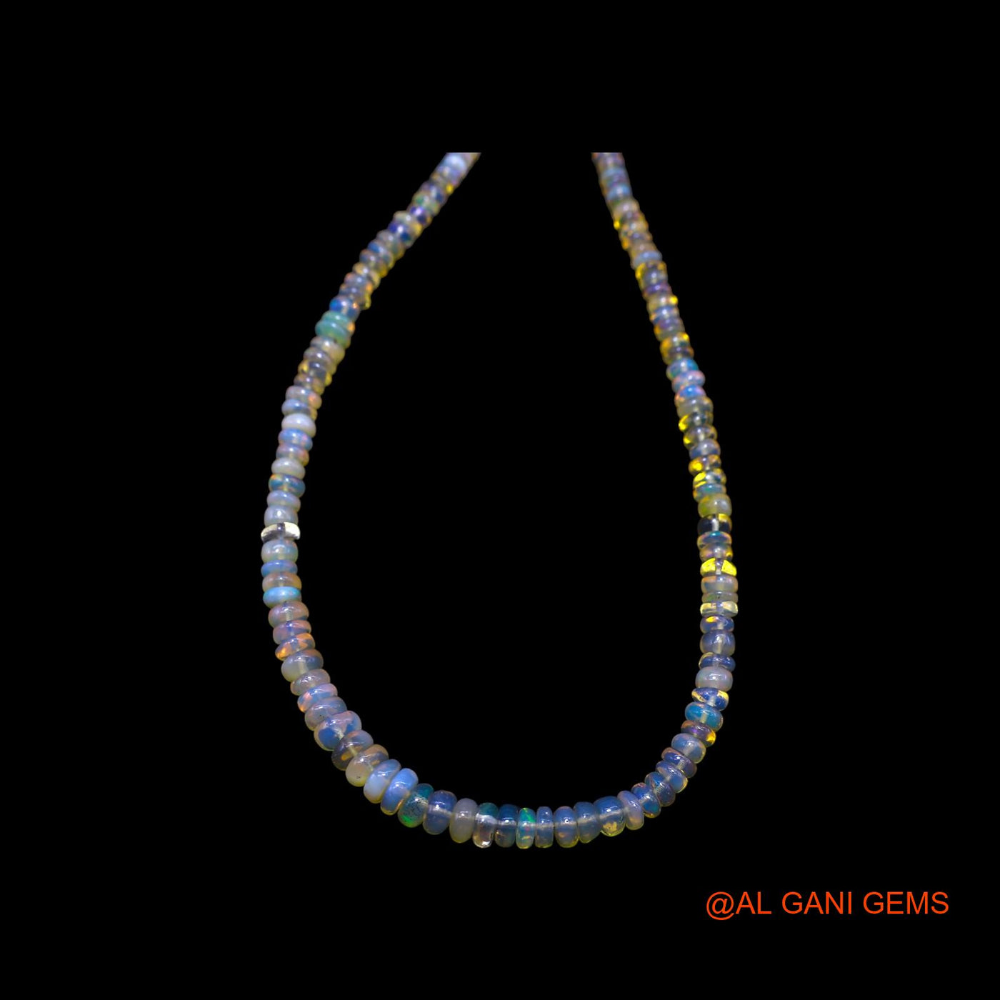 Smooth Multi Color 2X5 MM Fire Opal Bead Rondelle Boho Mother Necklace EOB-42