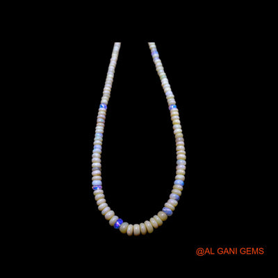 Smooth Fire Opal Beads Rondelle Art Deco Handcrafted Dainty Necklace EOB-46