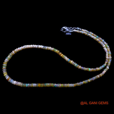 Rondelle Smooth 2X4 MM Multi Color Fire Opal Beads Art Deco Necklace EOB-47