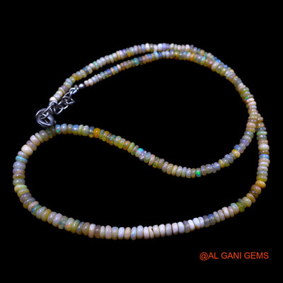 Rondelle Smooth 2X4 MM Multi Color Fire Opal Beads Art Deco Necklace EOB-47