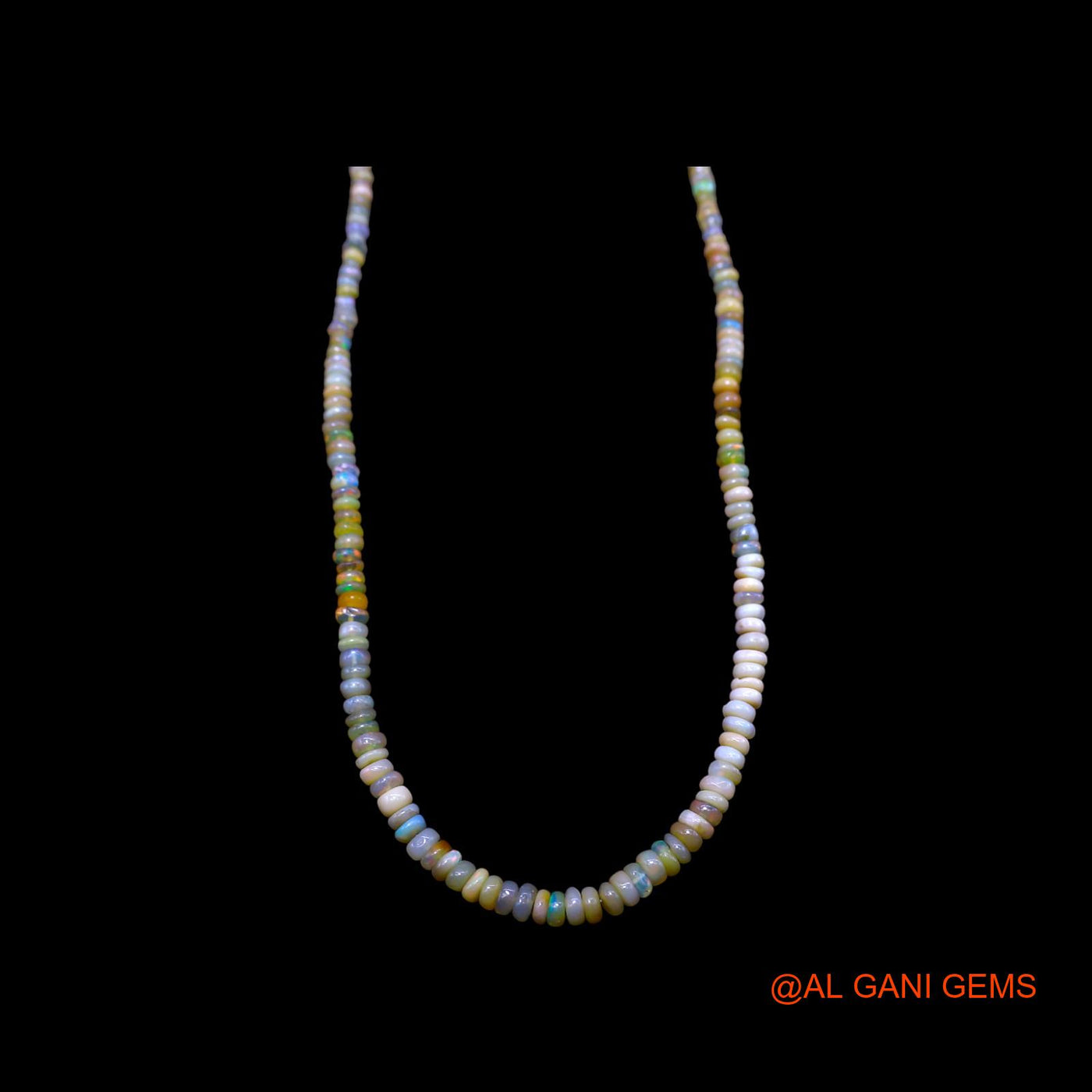 Rondelle Smooth 2X4 MM Multi Color Fire Opal Beads Art Deco Necklace EOB-47