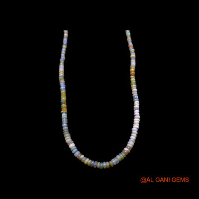 Rondelle Smooth 2X4 MM Multi Color Fire Opal Beads Art Deco Necklace EOB-47