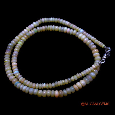 Rondelle Smooth 3X6 MM Fire Opal Beaded Dainty Celestial Boho Necklace EOB-5