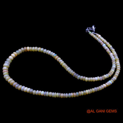 Rondelle Smooth 3X6 MM Fire Opal Beaded Dainty Celestial Boho Necklace EOB-5