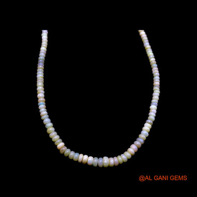 Rondelle Smooth 3X6 MM Fire Opal Beaded Dainty Celestial Boho Necklace EOB-5
