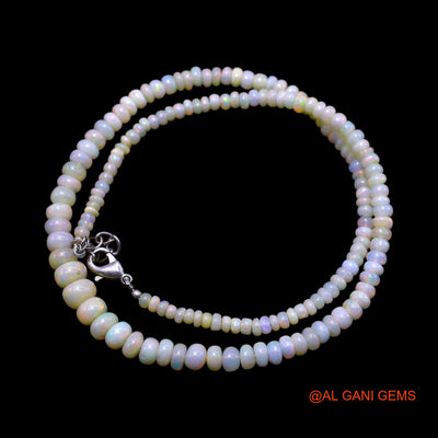 Smooth Multi Color Fire Opal Bead Rondelle Dainty Celestial Necklace EOB-6
