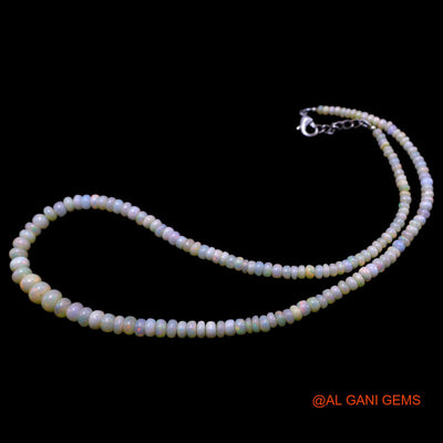 Smooth Multi Color Fire Opal Bead Rondelle Dainty Celestial Necklace EOB-6