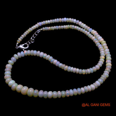 Smooth Multi Color Fire Opal Bead Rondelle Dainty Celestial Necklace EOB-6