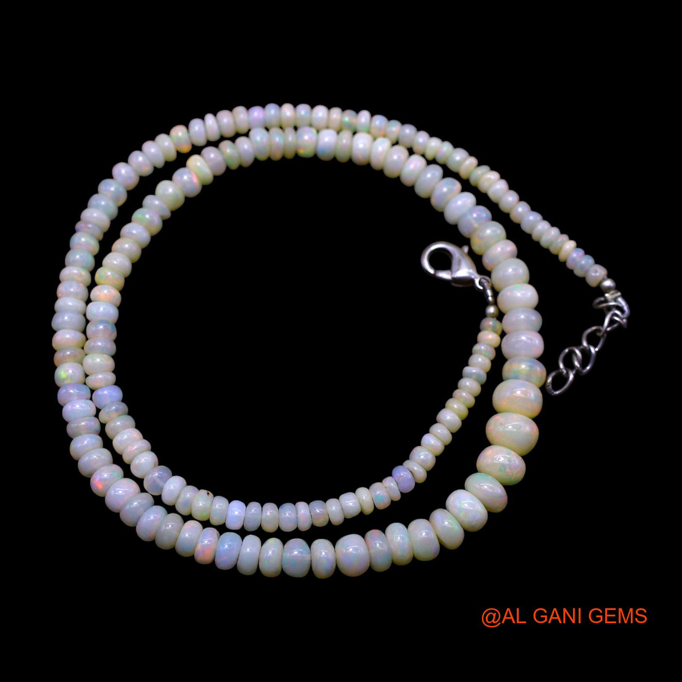 Smooth Multi Color Fire Opal Bead Rondelle Dainty Celestial Necklace EOB-6