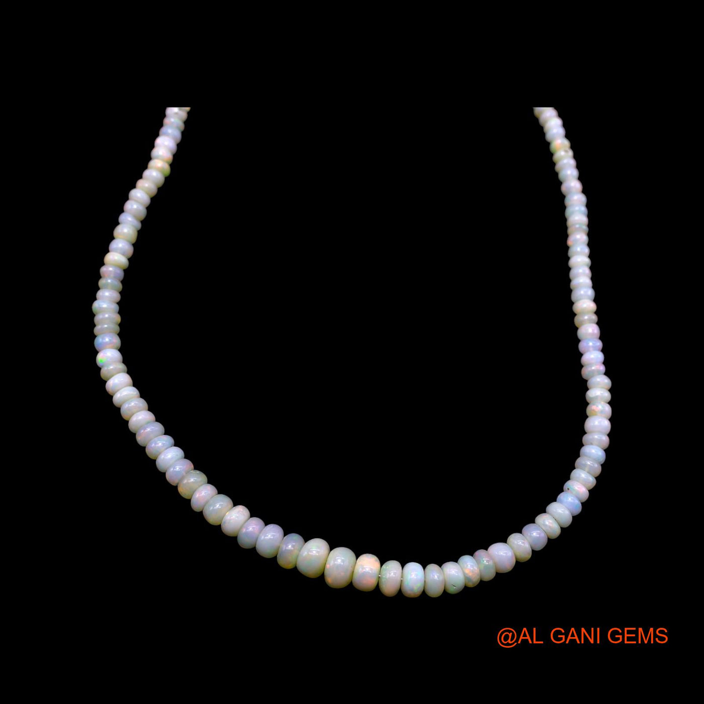 Smooth Multi Color Fire Opal Bead Rondelle Dainty Celestial Necklace EOB-6
