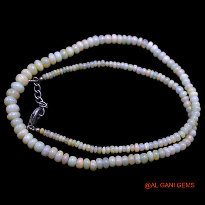 Rondelle Smooth 3X6 MM Fire Opal Beads Boho Daughter Antique Necklace EOB-7