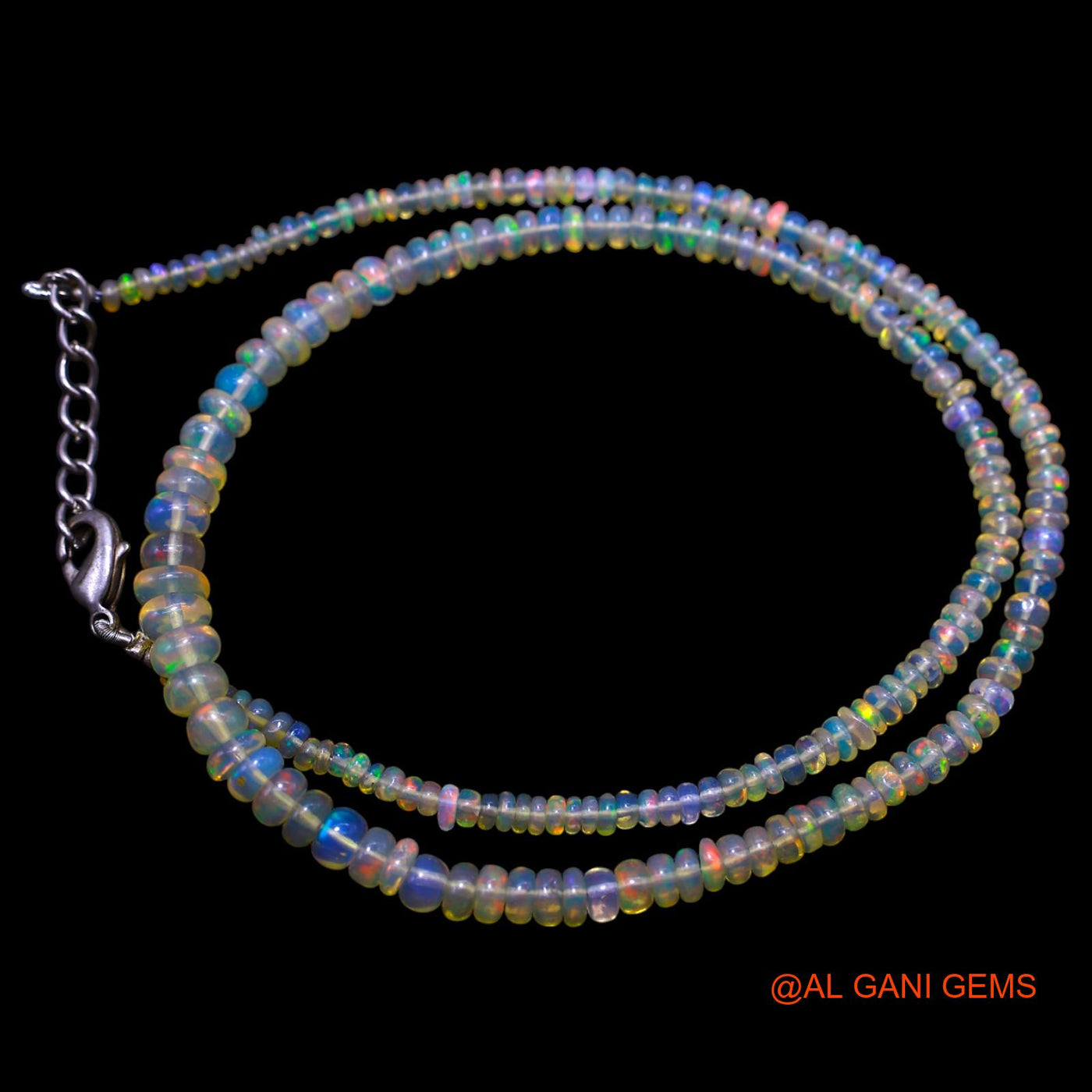Smooth 2X5 MM Fire Opal Bead Rondelle Boho Dainty Engagement Necklace EOB-9