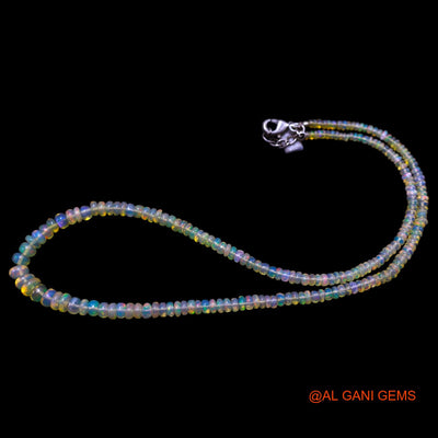 Smooth 2X5 MM Fire Opal Bead Rondelle Boho Dainty Engagement Necklace EOB-9