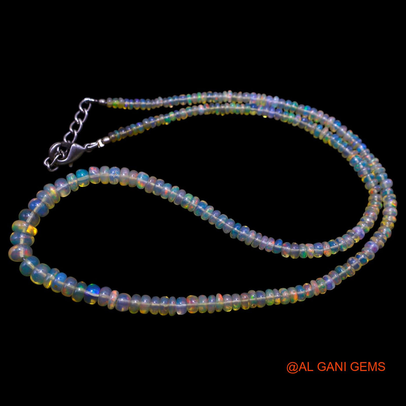 Smooth 2X5 MM Fire Opal Bead Rondelle Boho Dainty Engagement Necklace EOB-9