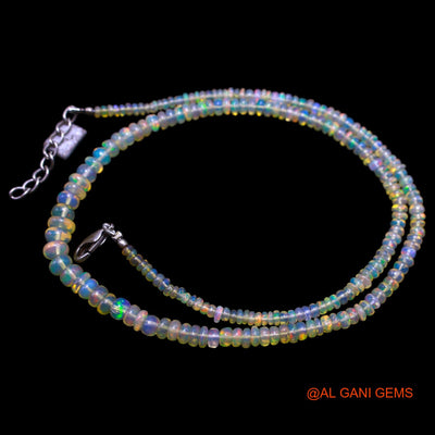 Smooth 2X5 MM Fire Opal Bead Rondelle Boho Dainty Engagement Necklace EOB-9