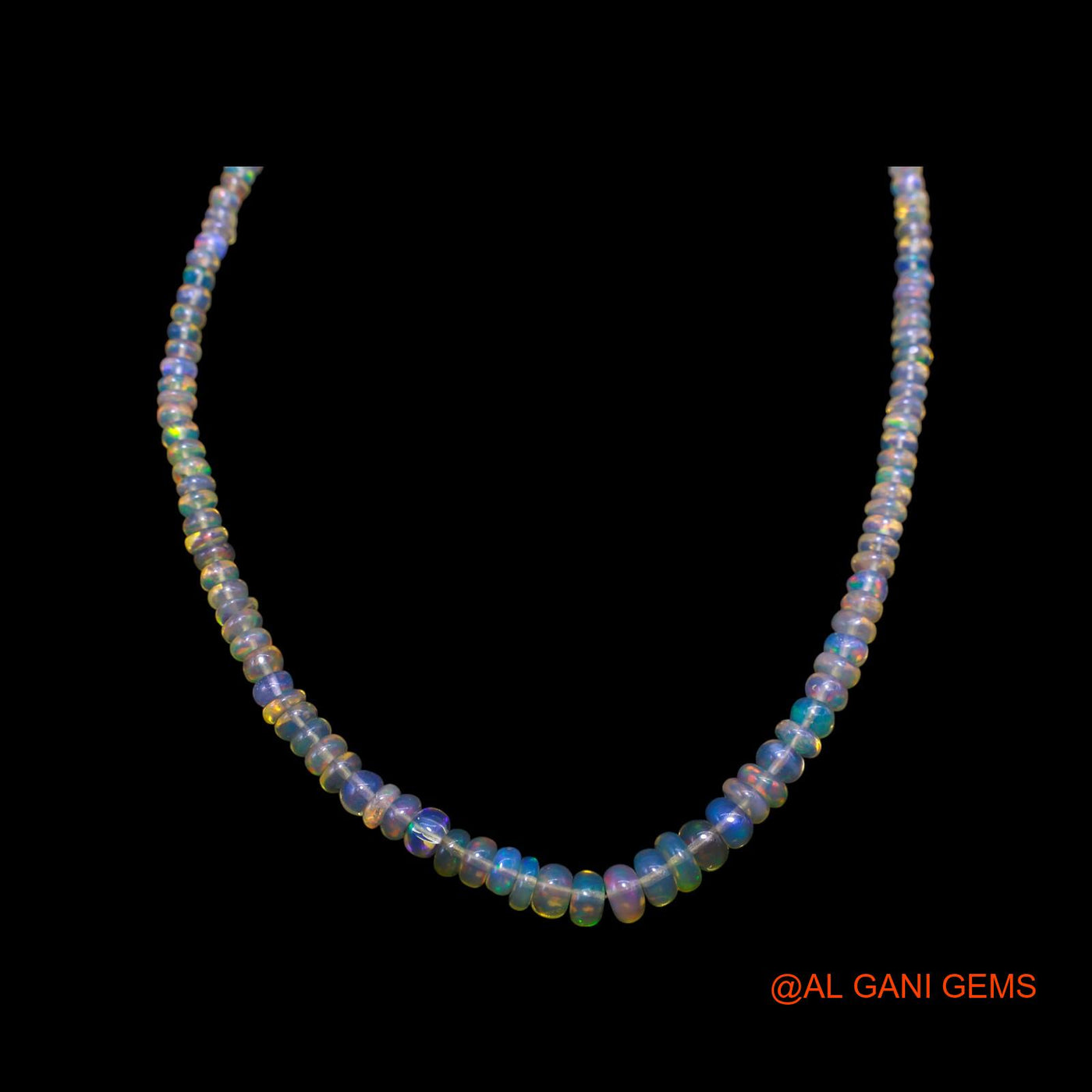 Smooth 2X5 MM Fire Opal Bead Rondelle Boho Dainty Engagement Necklace EOB-9