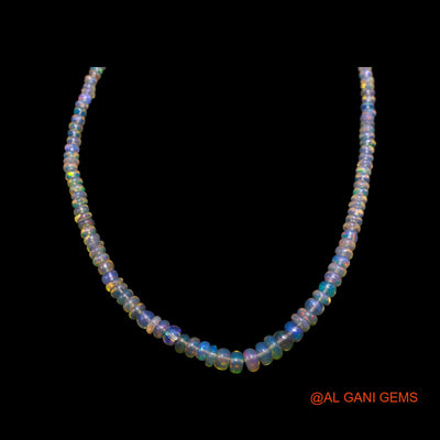Smooth 2X5 MM Fire Opal Bead Rondelle Boho Dainty Engagement Necklace EOB-9