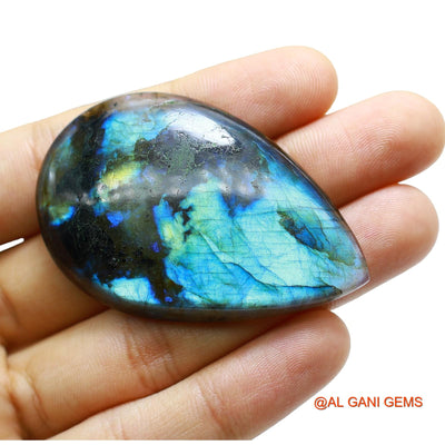 Natural Untreated Fire Labradorite Loose Gemstone Pear Cabochon From South Africa 124.00 Cts 58x37x7 mm L-10