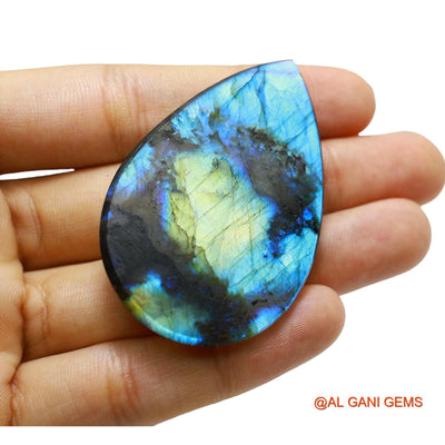 Natural Untreated Fire Labradorite Loose Gemstone Pear Cabochon From South Africa 124.00 Cts 58x37x7 mm L-10