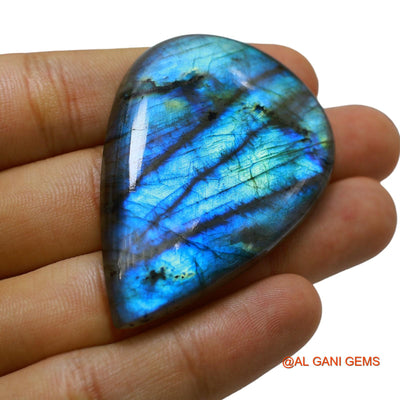 117.00 Cts Unheated South African Fire Labradorite Loose Gemstone Pear Cabochon Natural 56x38x7 mm L-12