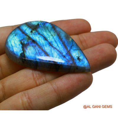 117.00 Cts Unheated South African Fire Labradorite Loose Gemstone Pear Cabochon Natural 56x38x7 mm L-12