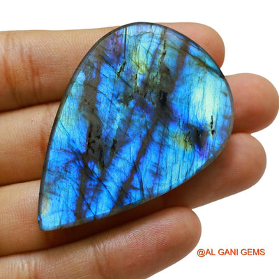 117.00 Cts Unheated South African Fire Labradorite Loose Gemstone Pear Cabochon Natural 56x38x7 mm L-12