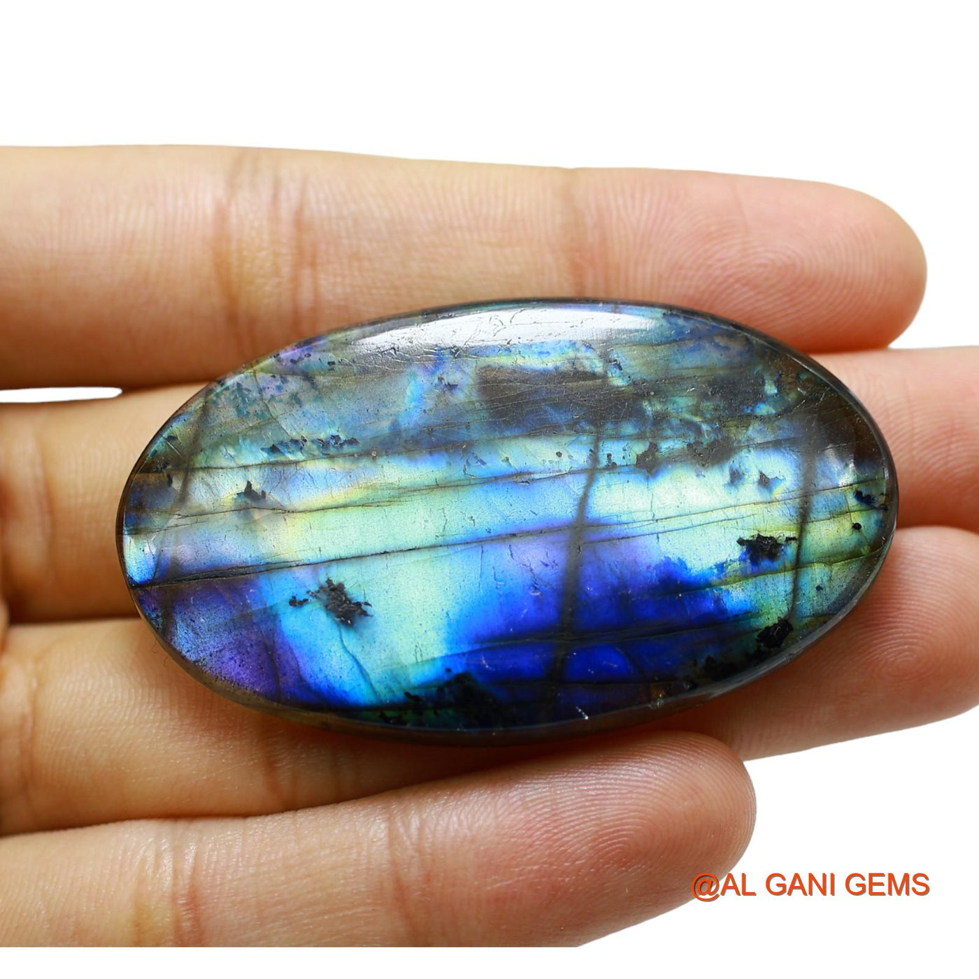 111.00 Cts Natural South African Fire Labradorite Loose Gemstone Oval Cabochon 56x33x6 mm L-14
