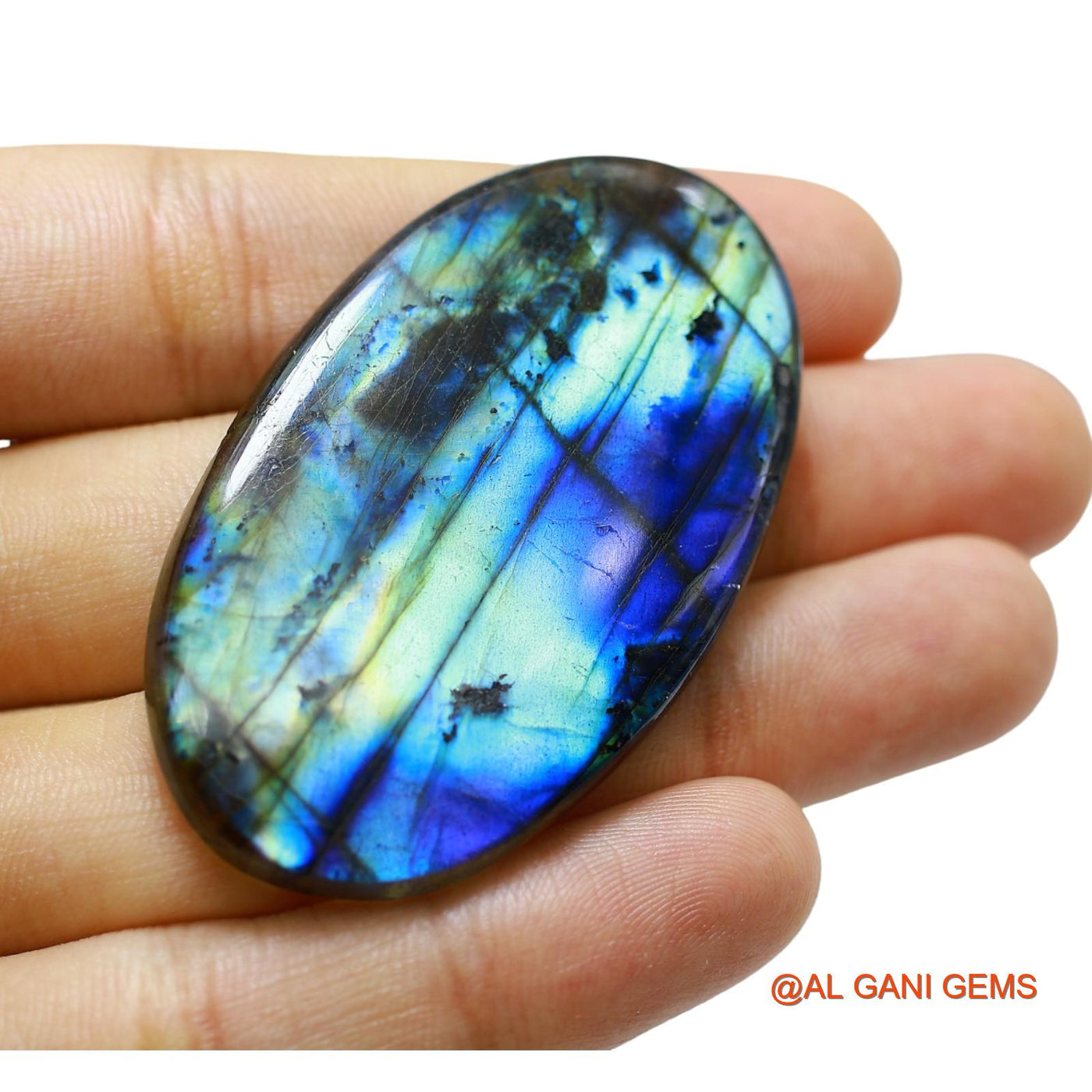 111.00 Cts Natural South African Fire Labradorite Loose Gemstone Oval Cabochon 56x33x6 mm L-14