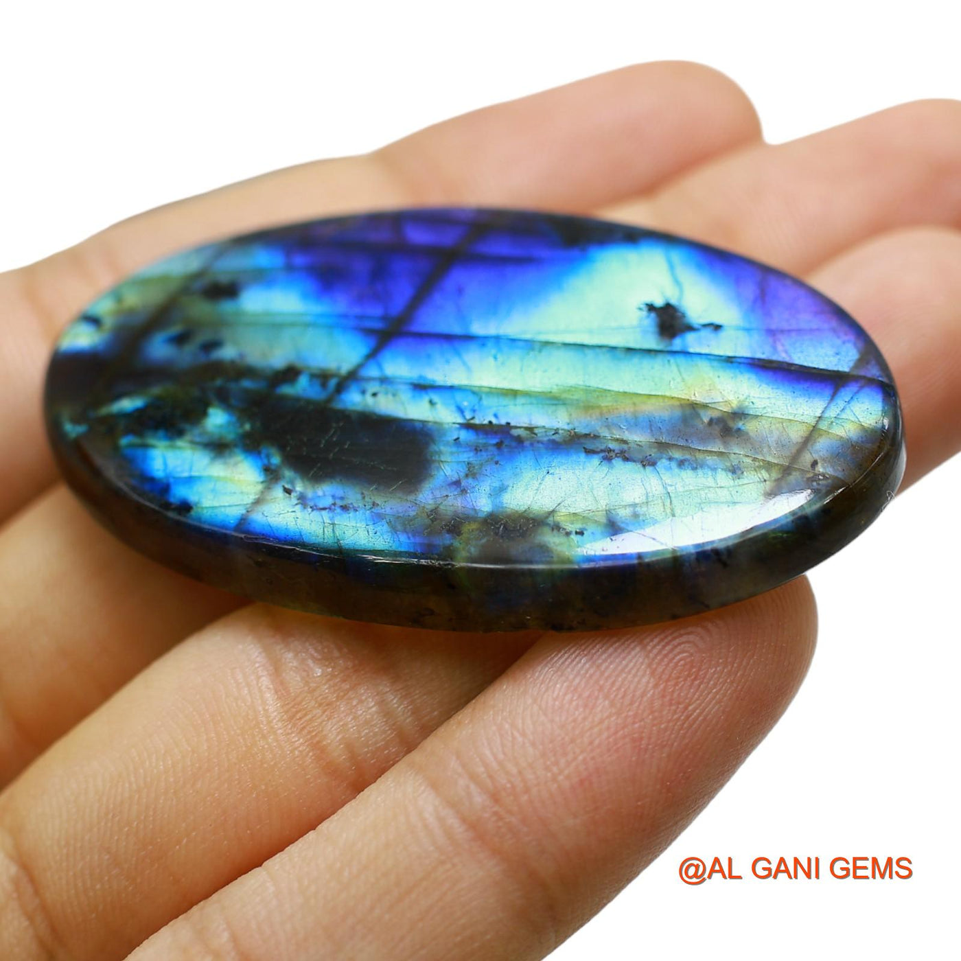 111.00 Cts Natural South African Fire Labradorite Loose Gemstone Oval Cabochon 56x33x6 mm L-14