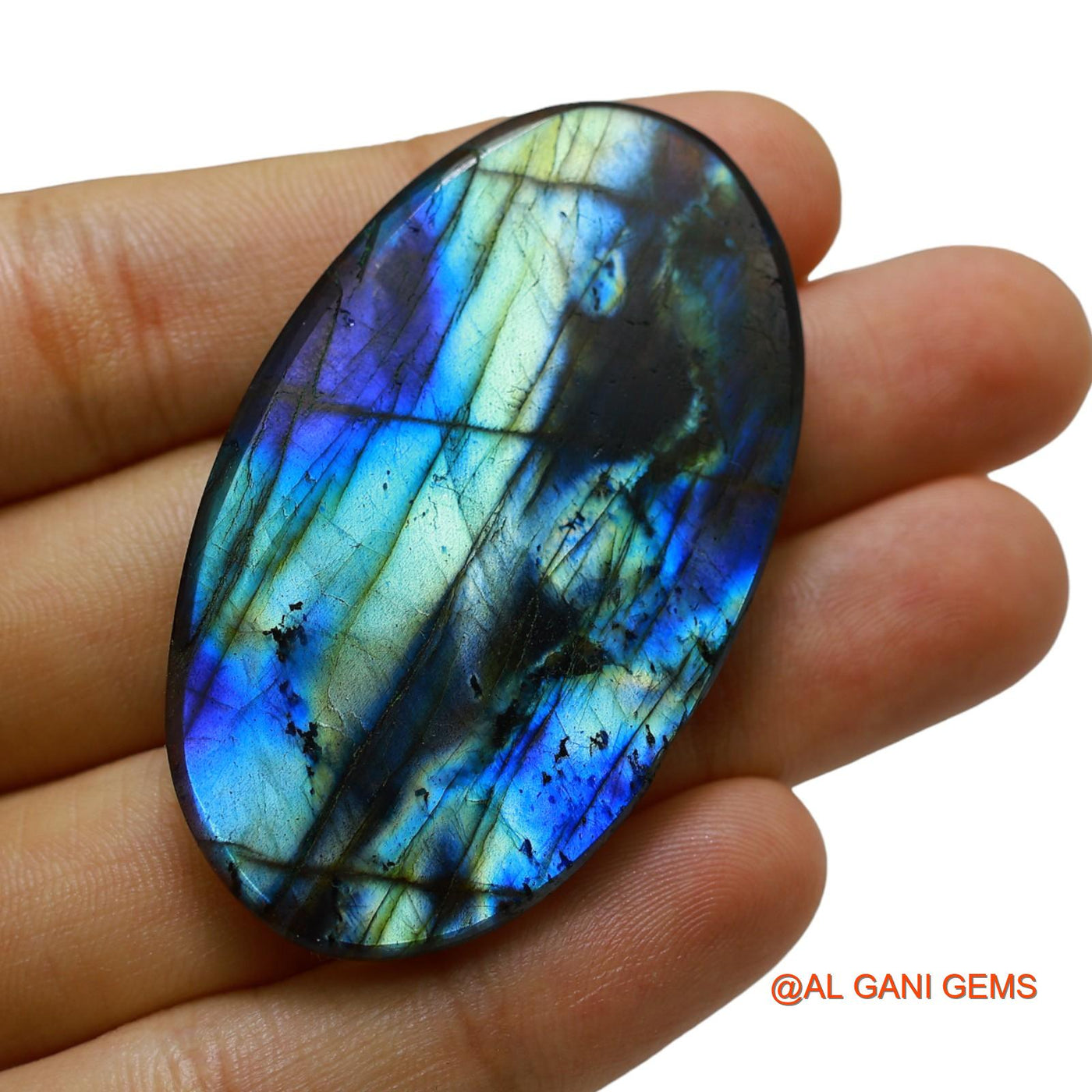 111.00 Cts Natural South African Fire Labradorite Loose Gemstone Oval Cabochon 56x33x6 mm L-14