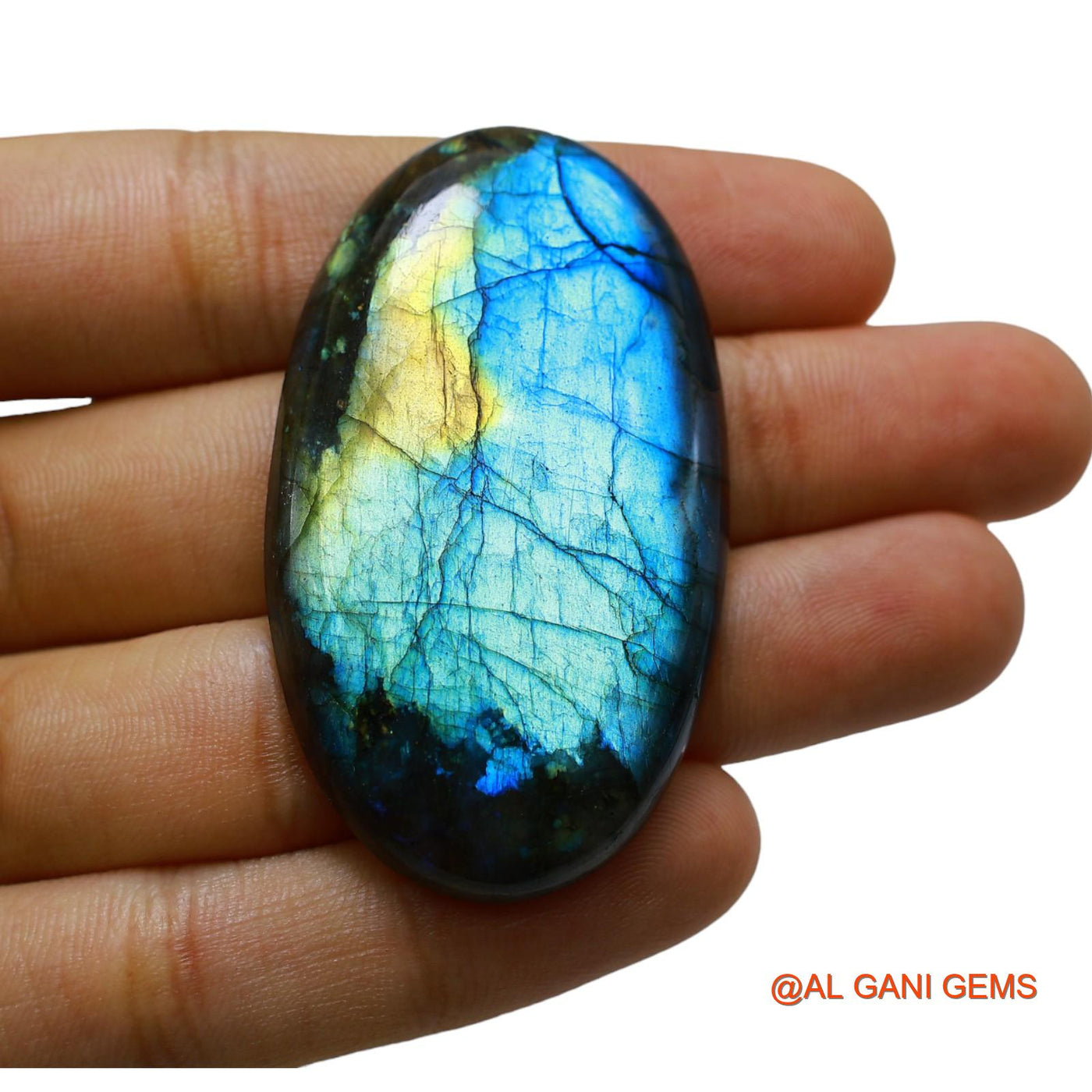 Natural Fire Labradorite Gemstone 106.00 Cts Loose Oval Cabochon From South Africa 55x32x6 mm L-17