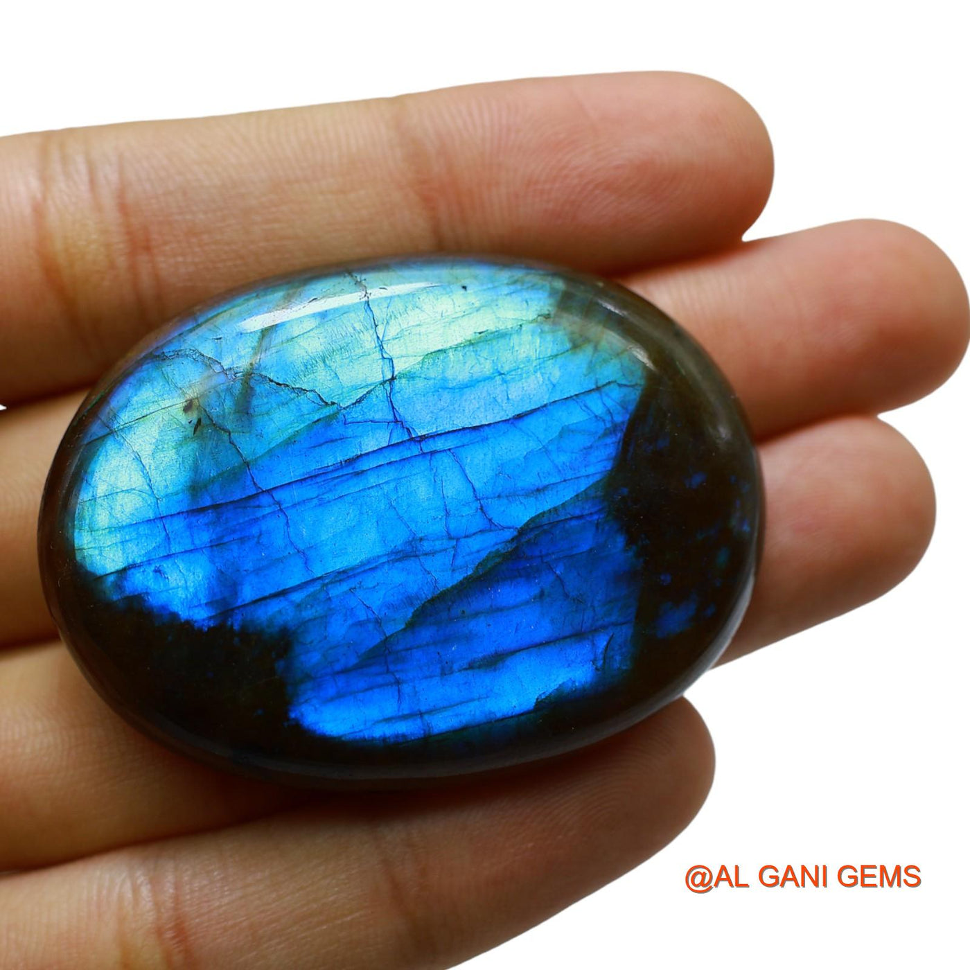144.00 Cts Natural South African Fire Labradorite Oval Cabochon Loose Gemstone For Jewelry 50x37x8 mm L-18