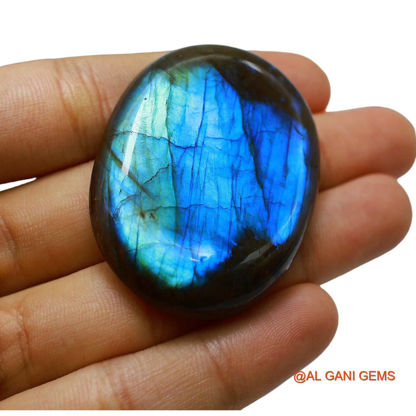 144.00 Cts Natural South African Fire Labradorite Oval Cabochon Loose Gemstone For Jewelry 50x37x8 mm L-18