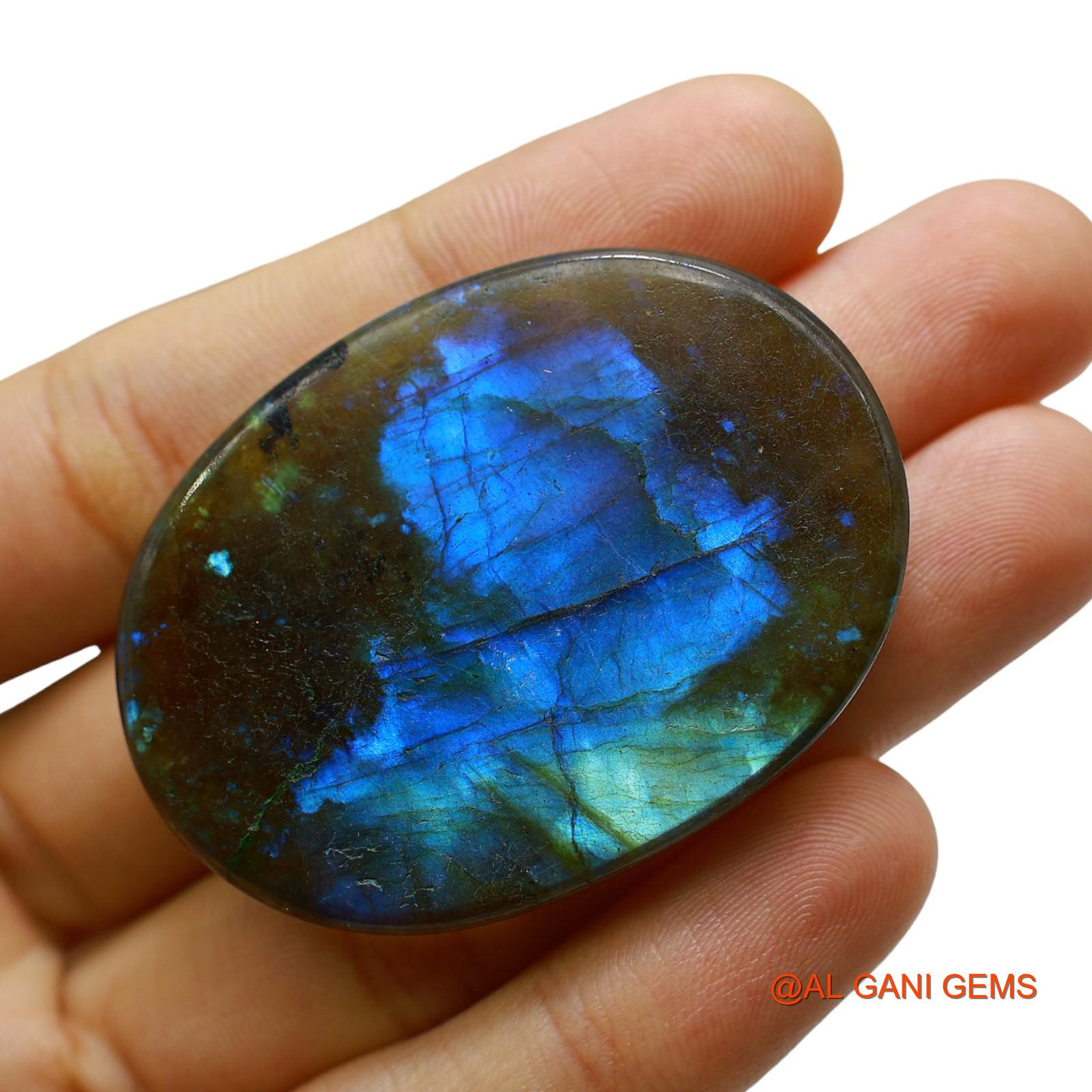 144.00 Cts Natural South African Fire Labradorite Oval Cabochon Loose Gemstone For Jewelry 50x37x8 mm L-18