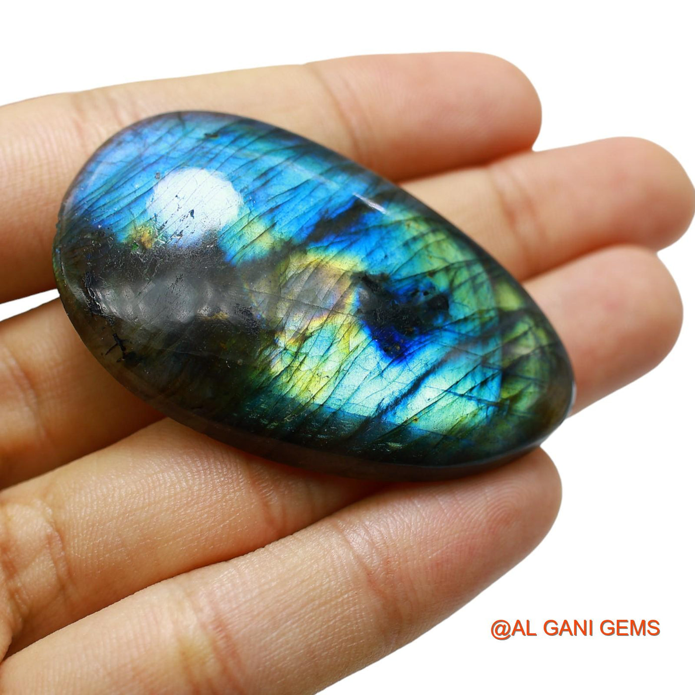 116.00 Cts Natural South African Fire Labradorite Loose Gemstone Fancy Cabochon 54x33x8 mm L-19
