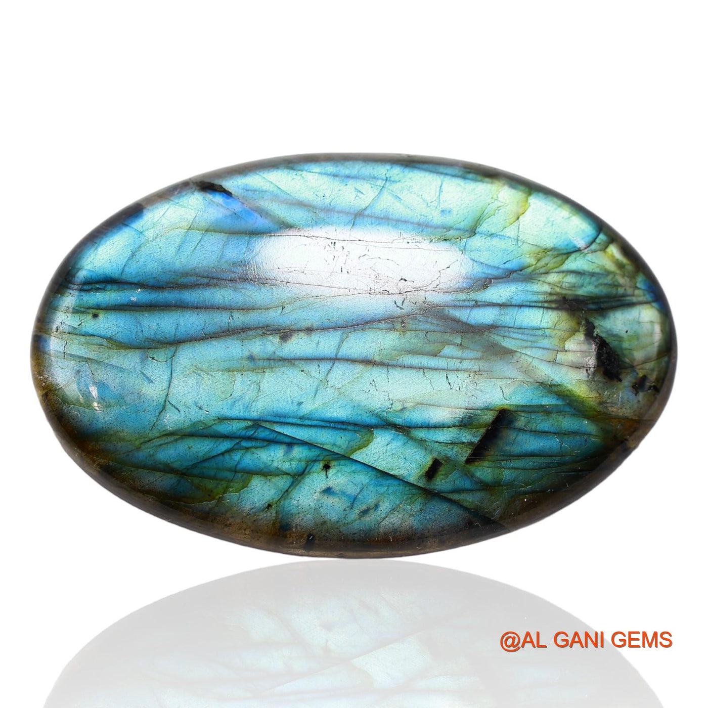 170.00 Cts Natural South African Fire Labradorite Loose Gemstone Oval Cabochon 63x40x7 mm L-1