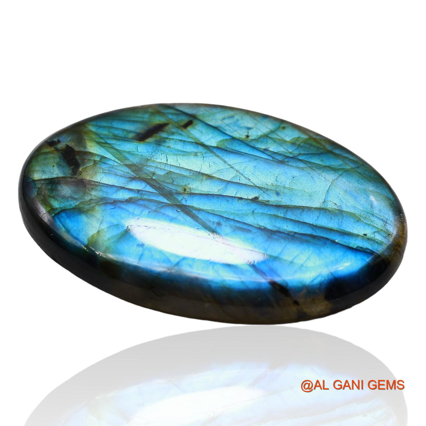 170.00 Cts Natural South African Fire Labradorite Loose Gemstone Oval Cabochon 63x40x7 mm L-1
